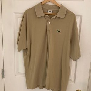 Lacoste polo tee shirt.  Light tan